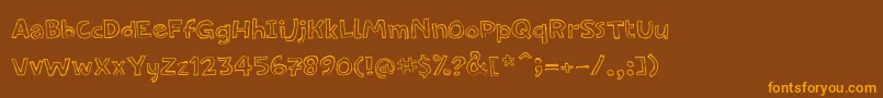 PfamateurFlat Font – Orange Fonts on Brown Background