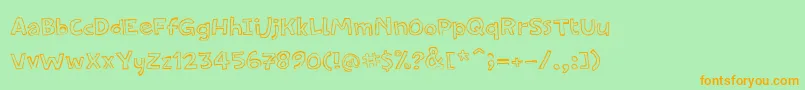 PfamateurFlat Font – Orange Fonts on Green Background