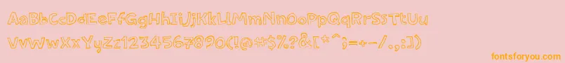 PfamateurFlat Font – Orange Fonts on Pink Background