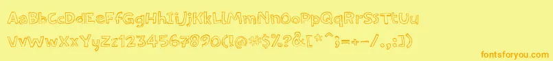 PfamateurFlat Font – Orange Fonts on Yellow Background