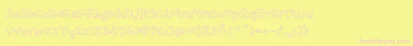 PfamateurFlat-Schriftart – Rosa Schriften auf gelbem Hintergrund