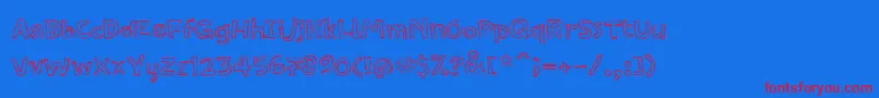 PfamateurFlat Font – Red Fonts on Blue Background