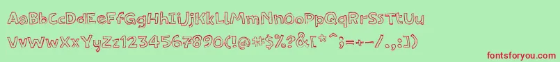 PfamateurFlat Font – Red Fonts on Green Background