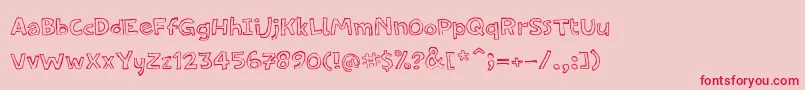 PfamateurFlat-Schriftart – Rote Schriften auf rosa Hintergrund