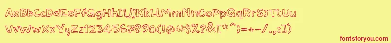 PfamateurFlat Font – Red Fonts on Yellow Background