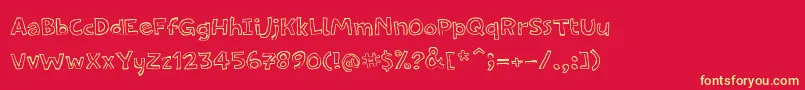 PfamateurFlat Font – Yellow Fonts on Red Background