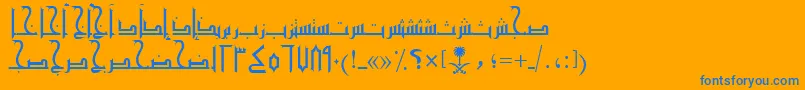 フォントAymMamlokySUNormal. – オレンジの背景に青い文字