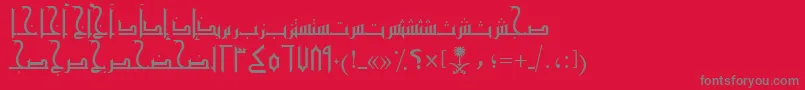 フォントAymMamlokySUNormal. – 赤い背景に灰色の文字