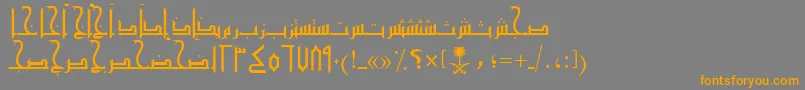 フォントAymMamlokySUNormal. – オレンジの文字は灰色の背景にあります。