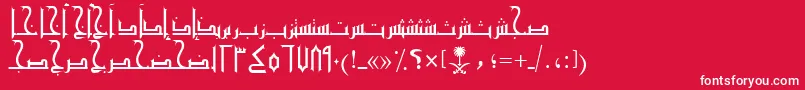 フォントAymMamlokySUNormal. – 赤い背景に白い文字