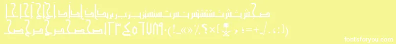 Czcionka AymMamlokySUNormal. – białe czcionki na żółtym tle