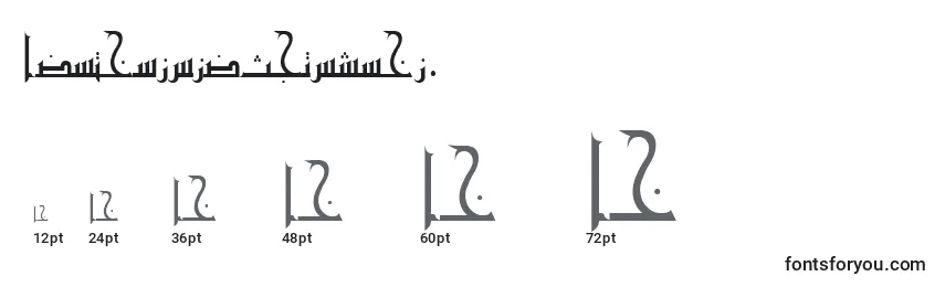 Размеры шрифта AymMamlokySUNormal.