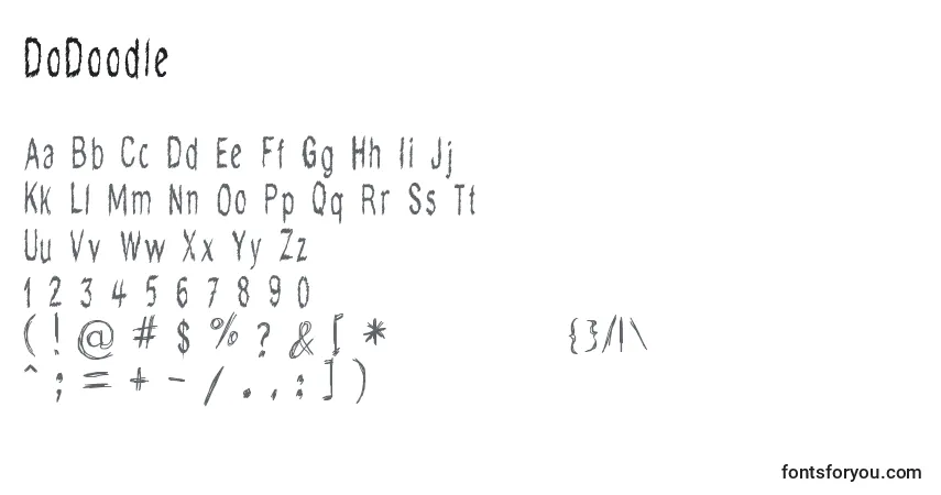 Schriftart DoDoodle (106174) – Alphabet, Zahlen, spezielle Symbole