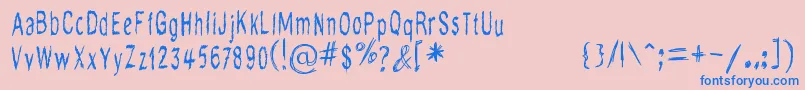 DoDoodle Font – Blue Fonts on Pink Background
