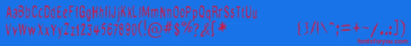 DoDoodle Font – Red Fonts on Blue Background