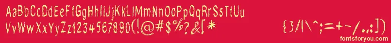 DoDoodle Font – Yellow Fonts on Red Background