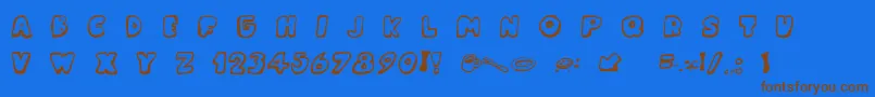 MessyFika Font – Brown Fonts on Blue Background