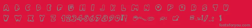 フォントMessyFika – 赤い背景に灰色の文字