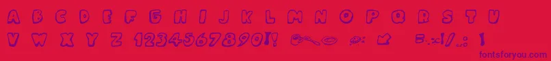 MessyFika Font – Purple Fonts on Red Background