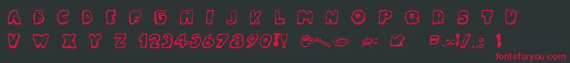 MessyFika Font – Red Fonts on Black Background