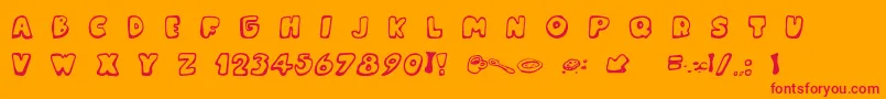 fuente MessyFika – Fuentes Rojas Sobre Fondo Naranja