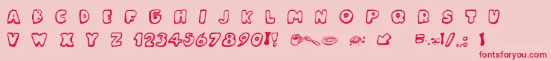MessyFika Font – Red Fonts on Pink Background