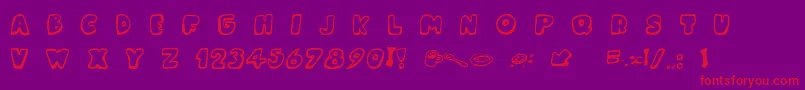 MessyFika Font – Red Fonts on Purple Background