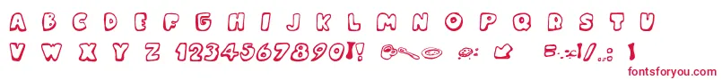 MessyFika Font – Red Fonts on White Background