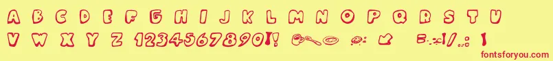 MessyFika Font – Red Fonts on Yellow Background