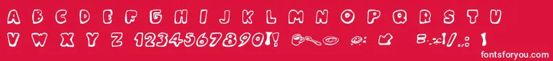 MessyFika Font – White Fonts on Red Background