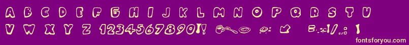 MessyFika Font – Yellow Fonts on Purple Background