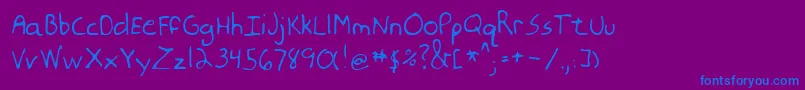 MoonerRegular Font – Blue Fonts on Purple Background