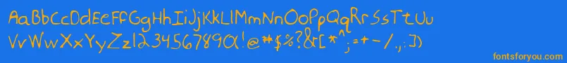 MoonerRegular Font – Orange Fonts on Blue Background