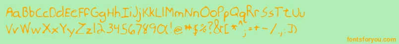 MoonerRegular Font – Orange Fonts on Green Background