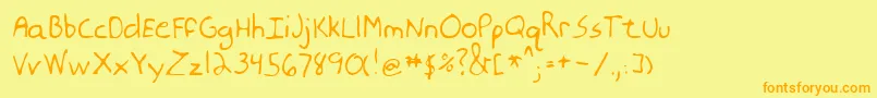 MoonerRegular Font – Orange Fonts on Yellow Background