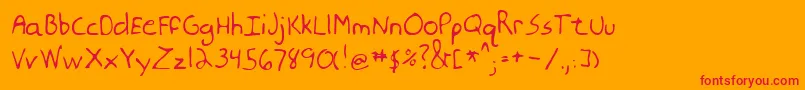 MoonerRegular Font – Red Fonts on Orange Background