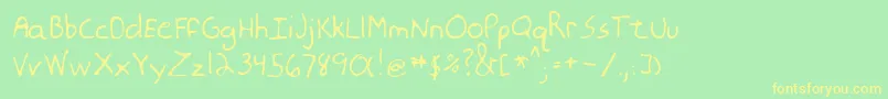 MoonerRegular Font – Yellow Fonts on Green Background