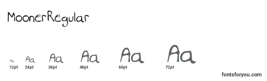 MoonerRegular Font Sizes