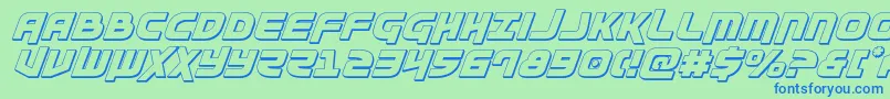 Moltors3Dital Font – Blue Fonts on Green Background