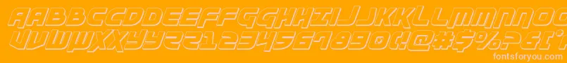 Czcionka Moltors3Dital – różowe czcionki na pomarańczowym tle