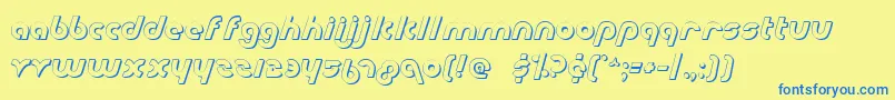 MetroplexShadow Font – Blue Fonts on Yellow Background