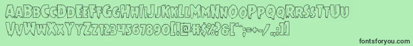 フォントMrsmonsterout – 緑の背景に黒い文字