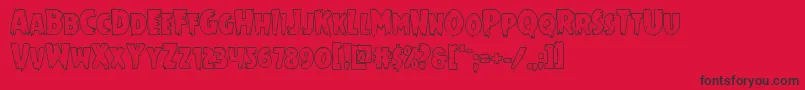 フォントMrsmonsterout – 赤い背景に黒い文字