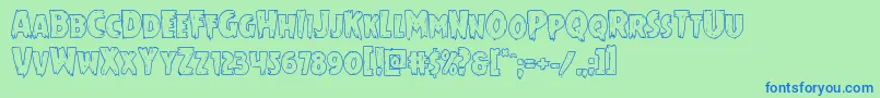 Mrsmonsterout Font – Blue Fonts on Green Background
