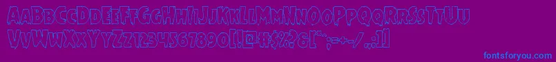 フォントMrsmonsterout – 紫色の背景に青い文字