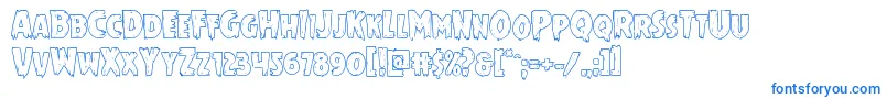 Mrsmonsterout-fontti – siniset fontit valkoisella taustalla