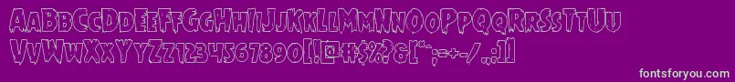Mrsmonsterout Font – Green Fonts on Purple Background