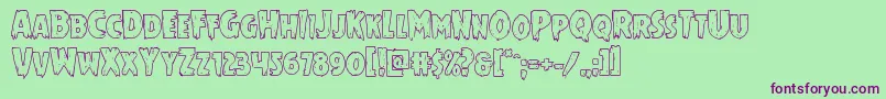 Шрифт Mrsmonsterout – фиолетовые шрифты на зелёном фоне