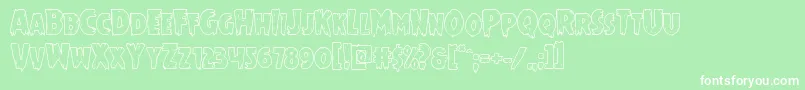 Mrsmonsterout Font – White Fonts on Green Background