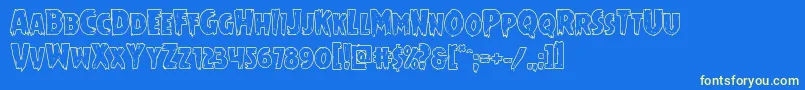 Mrsmonsterout Font – Yellow Fonts on Blue Background